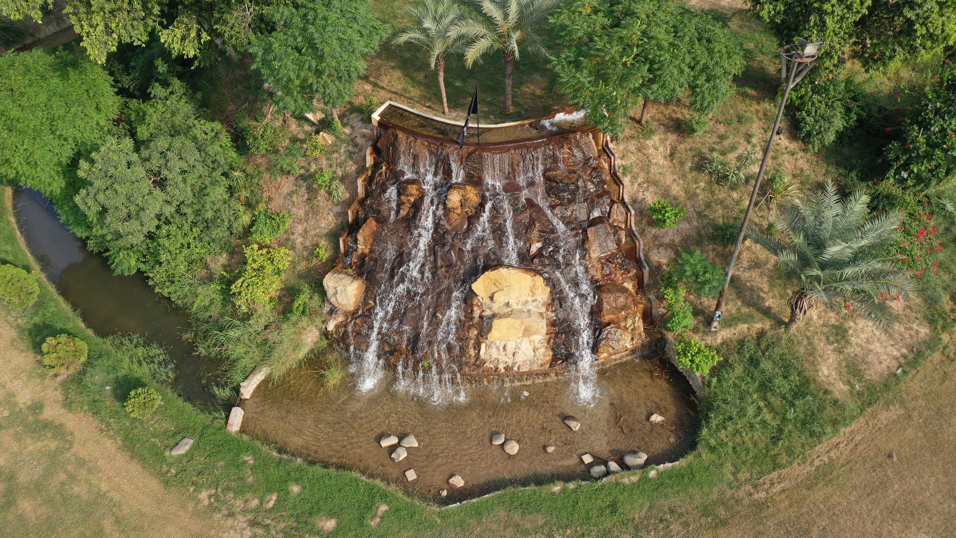 Waterfall Lawn Illumination